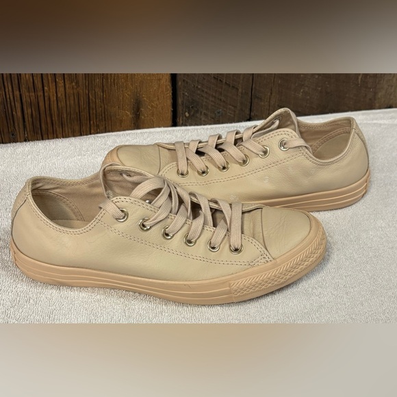 Limited Edition Converse All Star Leather Rose Gold Low Top Sneaker Women’s 8 - Picture 2 of 7